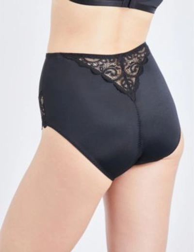 Shop Maison Lejaby Gaby High-rise Lace Briefs In Black