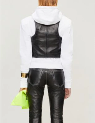 Shop Mm6 Maison Margiela Contrast-stitch Leather Waistcoat In Black