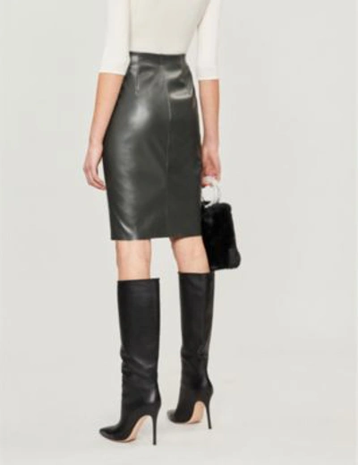 Wolford Estella Leatherette Pencil Skirt In 7496 Office Grey