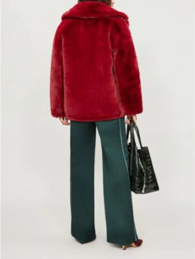 Shop Diane Von Furstenberg Faux-fur Jacket In Ruby