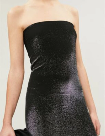 Wolford Wilma Strapless Metallic Stretch knit Dress In Black