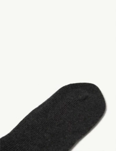 Shop Johnstons Ribbed Cashmere Socks In Charcoal