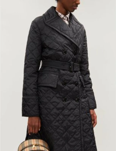 Shop Burberry Horberie Quilted Shell Coat In Black