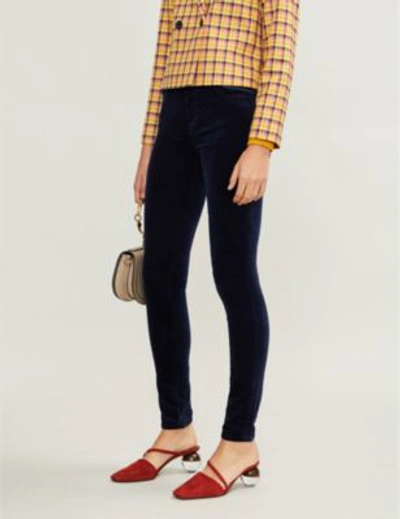 Shop J Brand Maria Skinny High-rise Velvet Jeans In Night Out