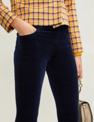 Shop J Brand Maria Skinny High-rise Velvet Jeans In Night Out