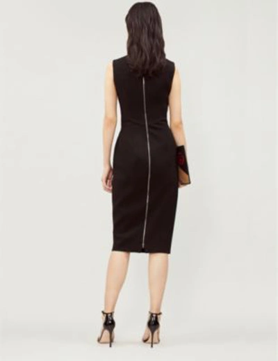 Shop Victoria Beckham Ruffled Crepe Dress In Black