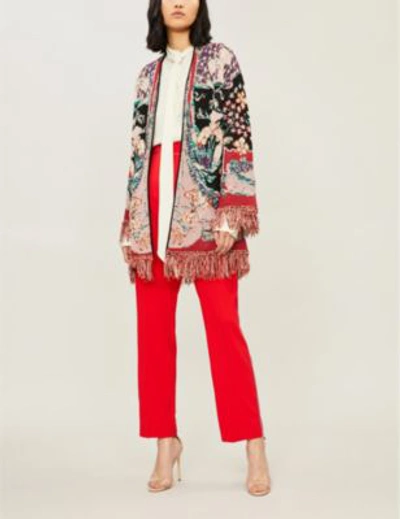 Shop Etro Patterned Jacquard Cardigan In Multi