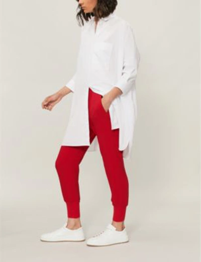 Shop Stella Mccartney Julia Loose-fit Crepe Trousers In Lover Red