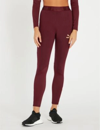 Shop Puma X Kenza Stretch-jersey Leggings In Fig