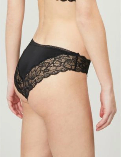 Shop Calvin Klein Seductive Comfort Stretch-lace And Jersey Briefs In 001 Black
