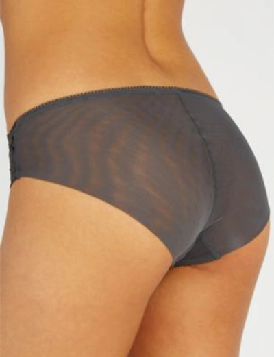 Wacoal Lace Perfection Stretch-lace Mid-rise Briefs In Charcoal (grey)
