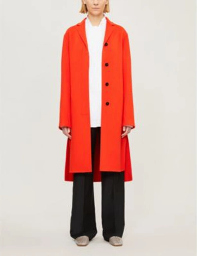 Shop Jil Sander Guatemala Notch-lapel Cashmere Coat In Bright Orange