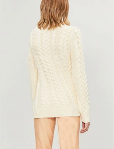 Shop Theory Twisted Cable-knit Jumper In Ivory