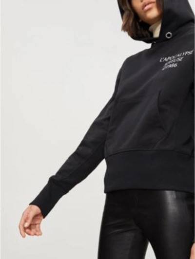 Shop Helmut Lang L'apocalypse Joyeuse Cotton-jersey Hoody In Black Basalt