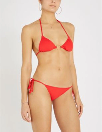 Shop Melissa Odabash Miami Triangle Bikini Top In Red