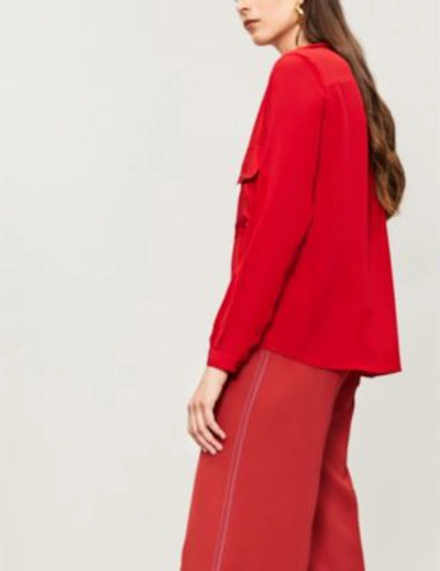 Shop Stella Mccartney Estelle Silk-crepe Shirt In Lover Red