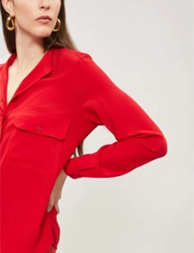 Shop Stella Mccartney Estelle Silk-crepe Shirt In Lover Red