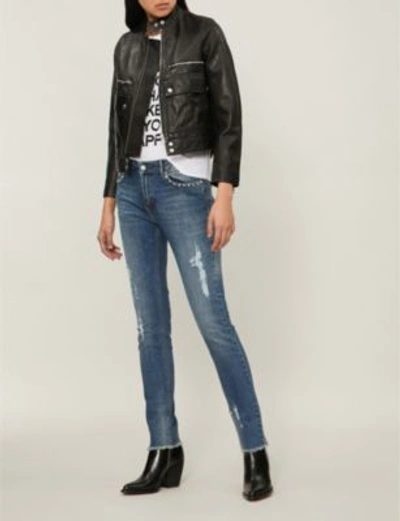 Shop Zadig & Voltaire Love Leather Jacket In Noir