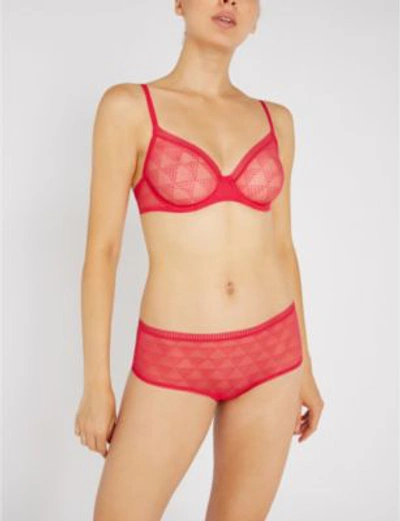 Shop Les Girls Les Boys Pyramid Underwired Mesh Bra In Love Potion