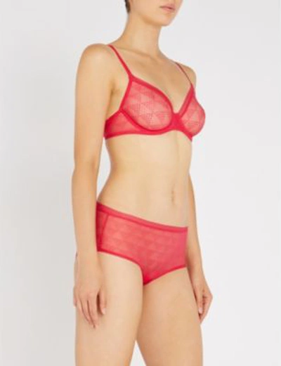 Shop Les Girls Les Boys Pyramid Underwired Mesh Bra In Love Potion