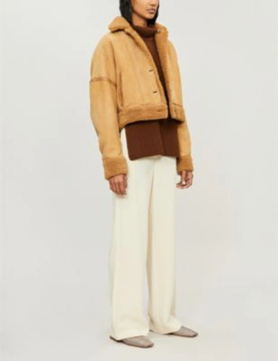 Shop Arje Jupiter Shearling-lined Leather Jacket In Dune
