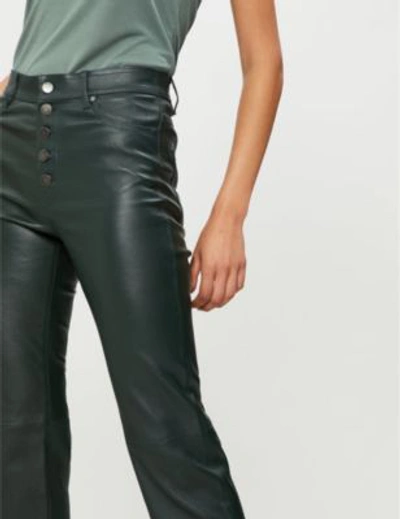 Shop Joseph Den High-rise Stretch-leather Trousers In Bermuda