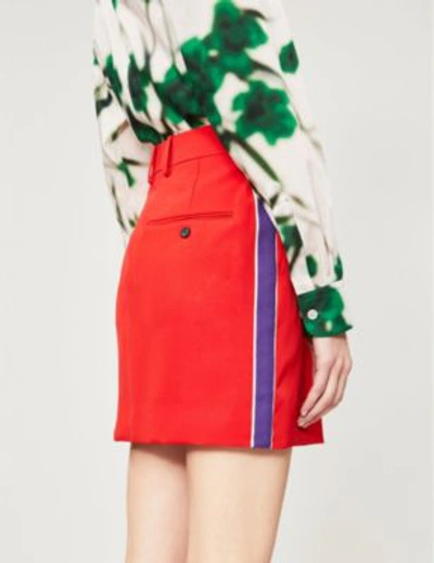 Shop Calvin Klein 205w39nyc Side-stripe Wool Skirt In Red