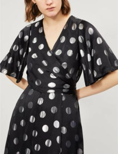 Shop Diane Von Furstenberg Sareth Silk-blend Wrap Dress In Blk/sil