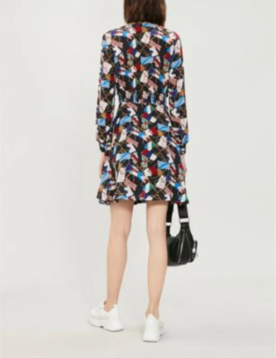 Shop Sandro Indar Flag Printed Dress In Black