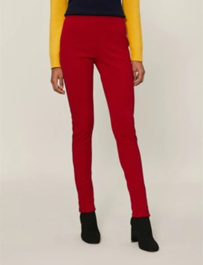 Shop Prada High-rise Logo-print Jersey Leggings In Rubino