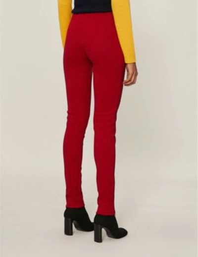 Shop Prada High-rise Logo-print Jersey Leggings In Rubino