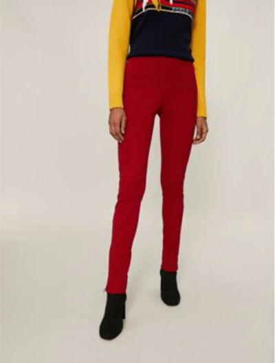 Shop Prada High-rise Logo-print Jersey Leggings In Rubino