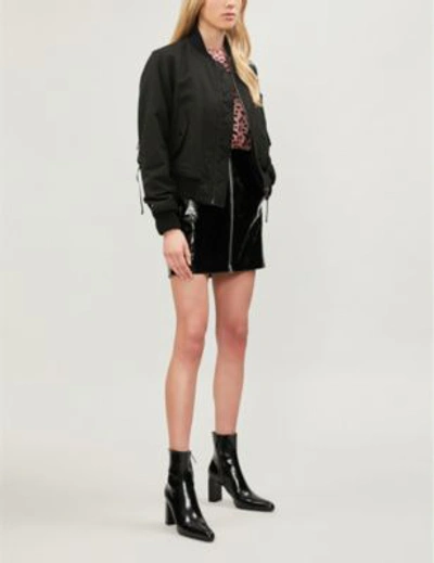 Shop Rag & Bone Heidi Zip-up Patent Leather Skirt In Black