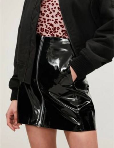 Shop Rag & Bone Heidi Zip-up Patent Leather Skirt In Black