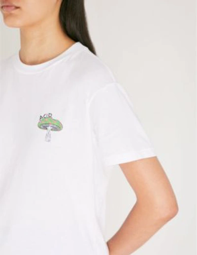 Shop Ganni Womens Bright White Harway Acid Cotton-jersey T-shirt