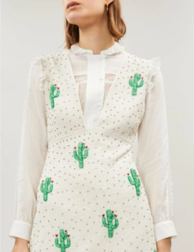 Shop Ganni Merigold Cactus Sequinned Dress In Egret