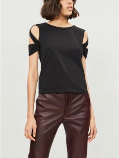 Helmut Lang Black Bondage Sleeve T-shirt | ModeSens