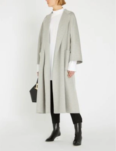 Shop Max Mara Labbro Relaxed-fit Cashmere And Wool-blend Coat In Pearl Grey
