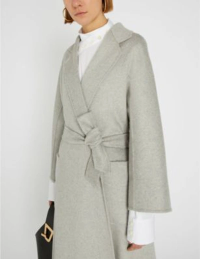 Shop Max Mara Labbro Relaxed-fit Cashmere And Wool-blend Coat In Pearl Grey