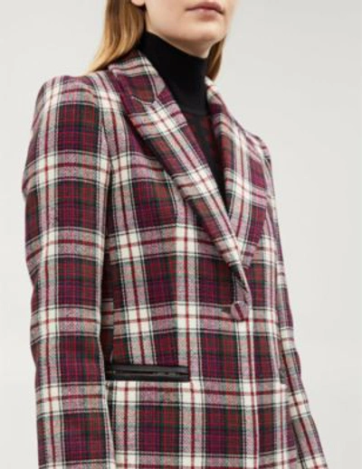 Shop Claudie Pierlot Galion Check Woven Coat In Multico