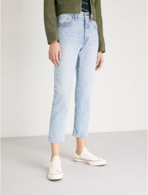 Levi's Levis Blue 501 Cropped Jeans In Stone Throw | ModeSens