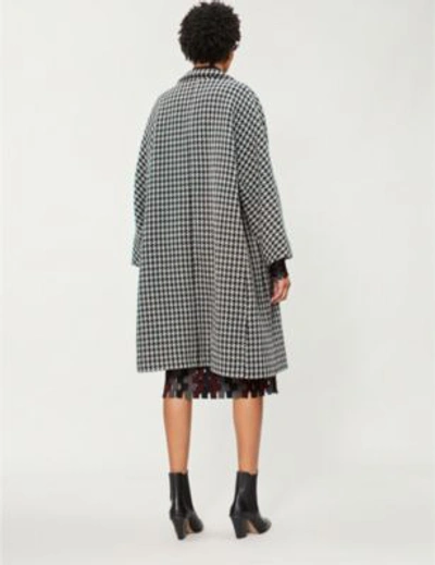 Shop Maje Garlone Houndstooth Wool-blend Coat In Jacquard