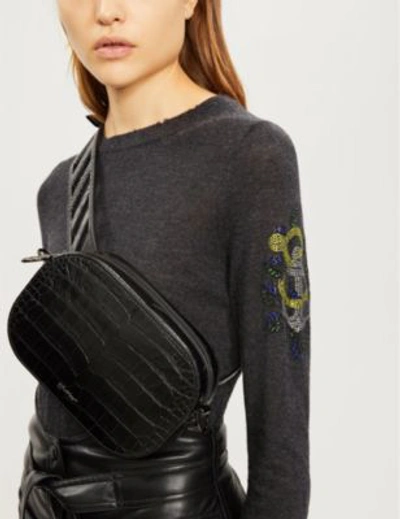 Shop Zadig & Voltaire Multistras Embellished Cashmere Jumper In Anthracite