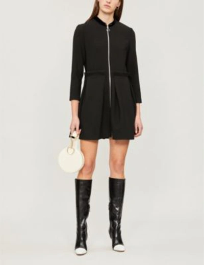 Maje Raneline Zipped Mini Dress In Black | ModeSens