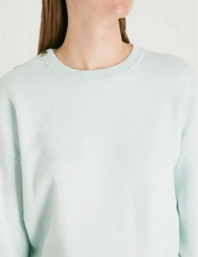 Shop Maje Marlina Knitted Sweatshirt In Bleu Ciel