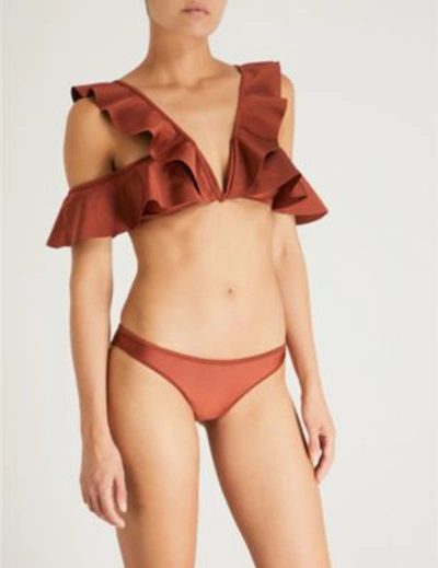 Shop Zimmermann Bronze Tali Flutter V-neck Bikini