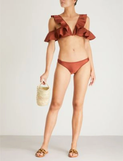 Shop Zimmermann Bronze Tali Flutter V-neck Bikini