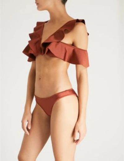 Shop Zimmermann Bronze Tali Flutter V-neck Bikini