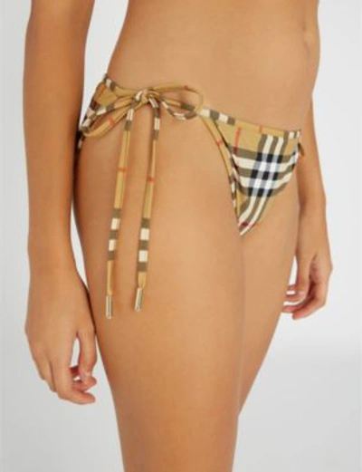 Shop Burberry Camel Brown Check Triangle Bikini