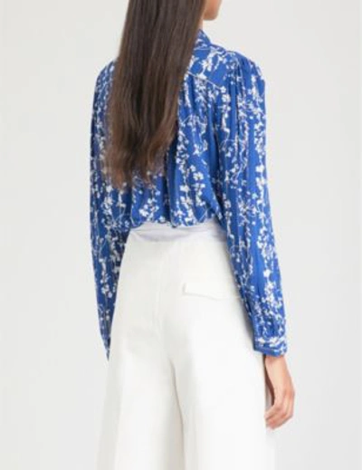 Shop Ba&sh Folly Floral-print Woven Shirt In Bleuet